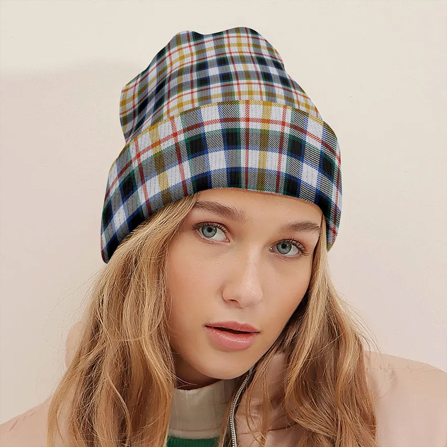 ScotsTee Shop Scottish MacLaren Albino Dance Modern Tartan Plaid Knit Beanie