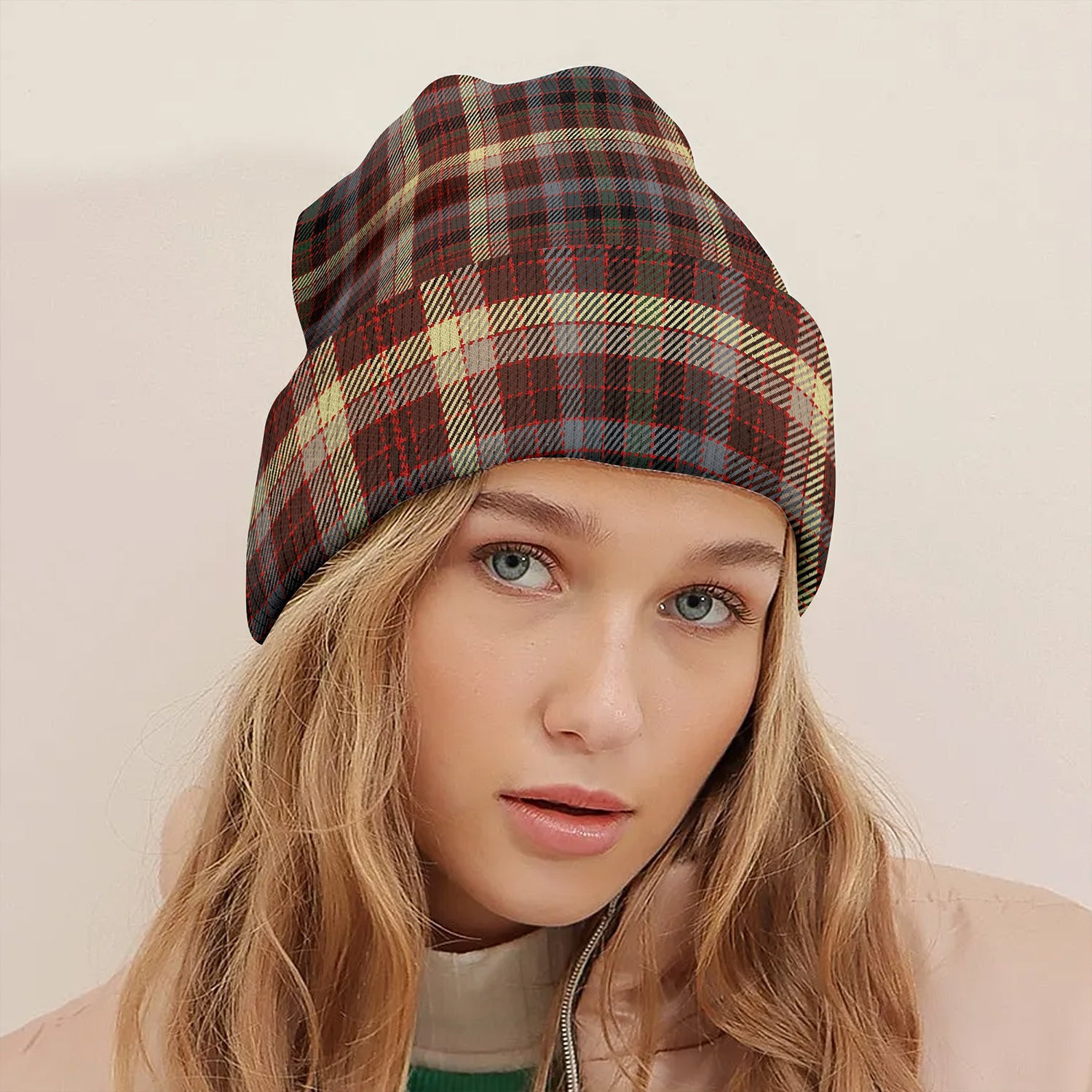 ScotsTee Shop Scottish MacKay of Strathnaver Modern Tartan Plaid Knit Beanie