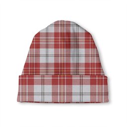 ScotsTee Shop Scottish MacPherson Dress Burgundy Weathered Tartan Plaid Knit Beanie