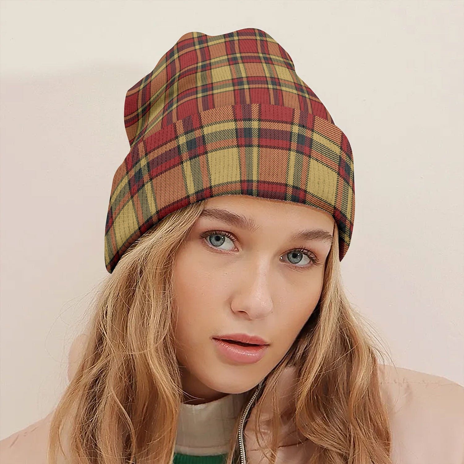 ScotsTee Shop Scottish Scrimgeour of Glassary Weathered Tartan Plaid Knit Beanie
