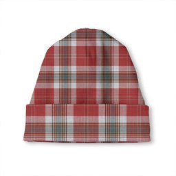 ScotsTee Shop Scottish MacLean of Duart Dress Red Weathered Tartan Plaid Knit Beanie