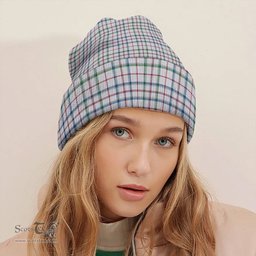 ScotsTee Shop Scottish MacLeod, Wedding (Personal) (MacDougal Arisaid) Modern Tartan Plaid Knit Beanie