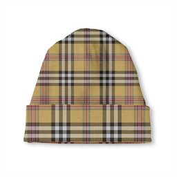 ScotsTee Shop Scottish Thomson Camel 3 (Thompson Camel 3) Weathered Tartan Plaid Knit Beanie