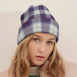 ScotsTee Shop Scottish Wallace Dress Blue (Wallas Dress Blue) Weathered Tartan Plaid Knit Beanie