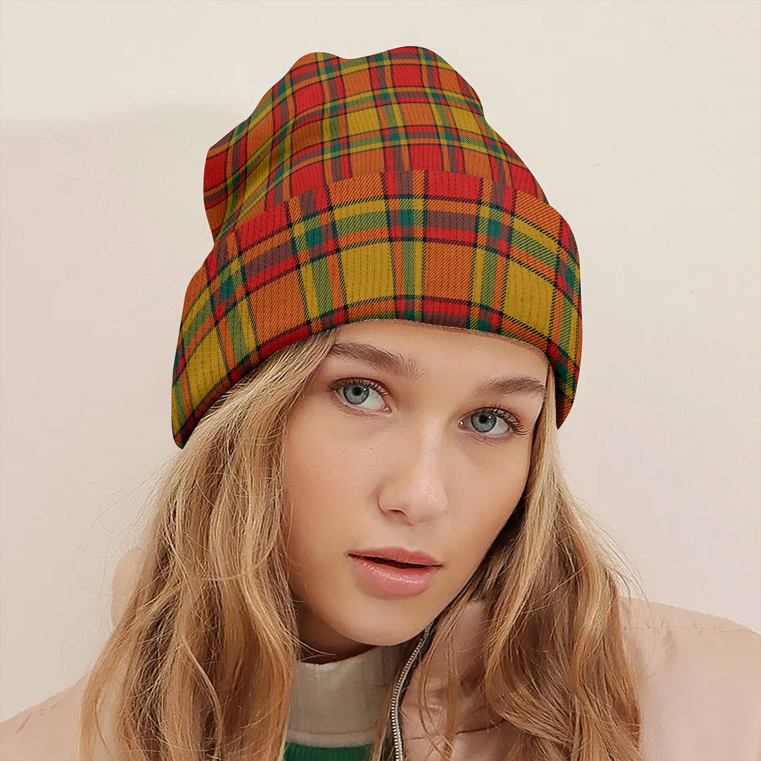 ScotsTee Shop Scottish Scrimgeour of Glassary Modern Tartan Plaid Knit Beanie