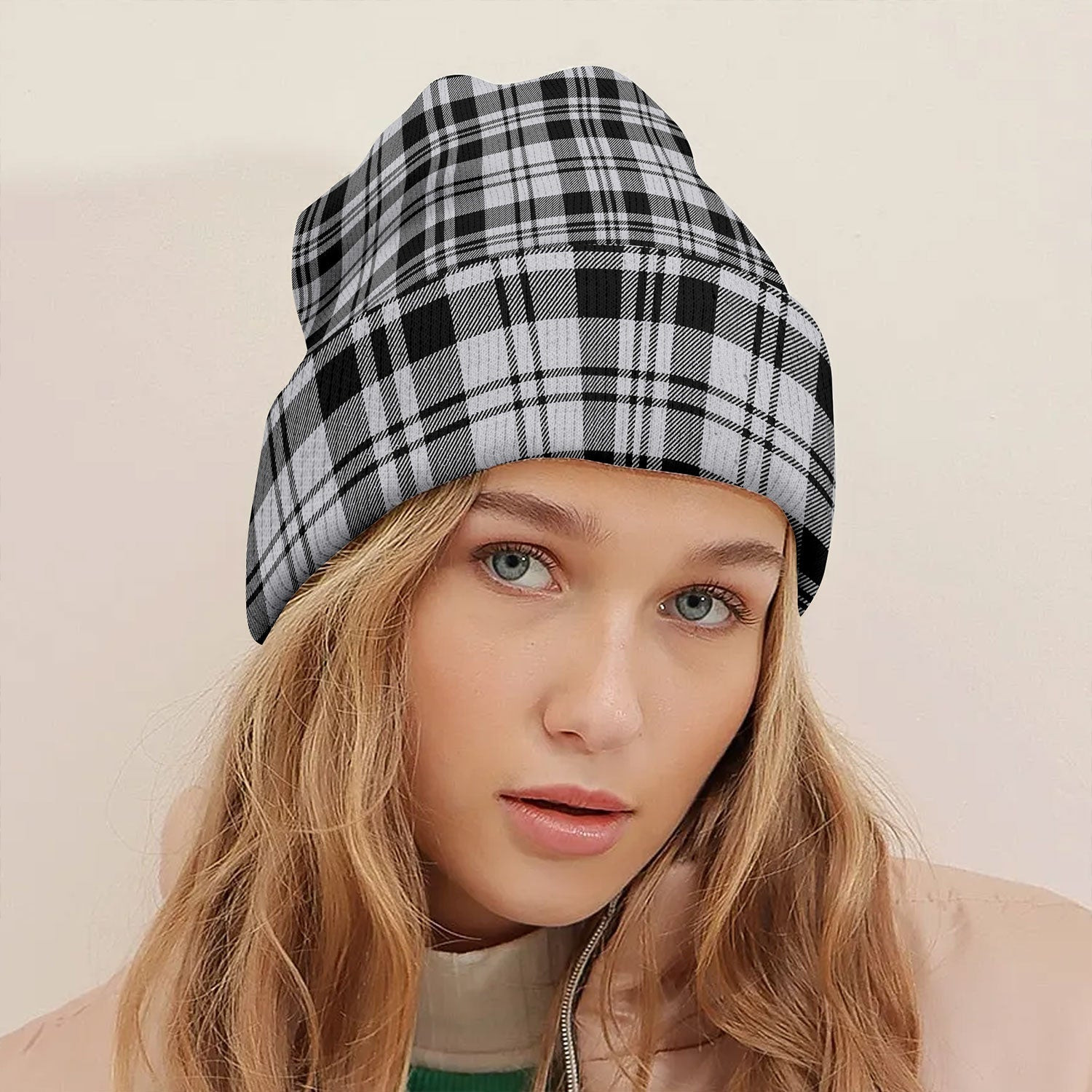 ScotsTee Shop Scottish Scott (Sir Walter) Abbreviated Modern Tartan Plaid Knit Beanie
