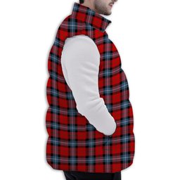 Tartan Puffer Vest Winter White Duck Down Vest Sleeveless
