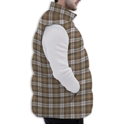 Tartan Puffer Vest Winter White Duck Down Vest Sleeveless