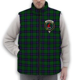 ScotsTee Shop Scottish Armstrong Crest Tartan Puffer Vest Winter White Duck Down Vest Sleeveless