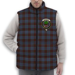 ScotsTee Shop Scottish Anderson Highland Society of London Crest Tartan Puffer Vest Winter White Duck Down Vest Sleeveless