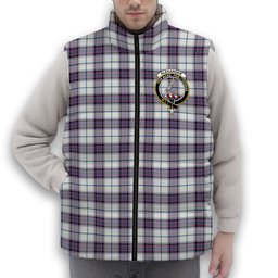 ScotsTee Shop Scottish Alexander of Menstry Dress Ancient Crest Tartan Puffer Vest Winter White Duck Down Vest Sleeveless