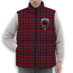 ScotsTee Shop Scottish Abernethy Colerain, USA Crest Tartan Puffer Vest Winter White Duck Down Vest Sleeveless