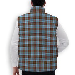 ScotsTee Shop Scottish Anderson Ancient Crest Tartan Puffer Vest Winter White Duck Down Vest Sleeveless