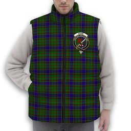 ScotsTee Shop Scottish Adam Crest Tartan Puffer Vest Winter White Duck Down Vest Sleeveless