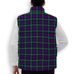 ScotsTee Shop Scottish Baillie Highland Society Modern Crest Tartan Puffer Vest Winter White Duck Down Vest Sleeveless