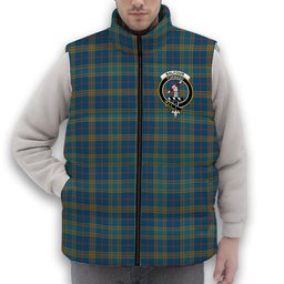 ScotsTee Shop Scottish Balfour Blue  Ancient Crest Tartan Puffer Vest Winter White Duck Down Vest Sleeveless