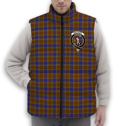 ScotsTee Shop Scottish Balfour Modern Crest Tartan Puffer Vest Winter White Duck Down Vest Sleeveless