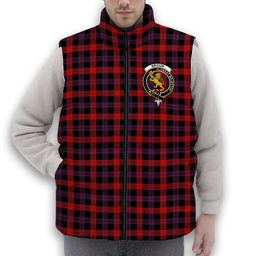 ScotsTee Shop Scottish Broun Modern Crest Tartan Puffer Vest Winter White Duck Down Vest Sleeveless