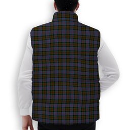 ScotsTee Shop Scottish Bowie Crest Tartan Puffer Vest Winter White Duck Down Vest Sleeveless