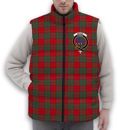 ScotsTee Shop Scottish Bruce New Modern Crest Tartan Puffer Vest Winter White Duck Down Vest Sleeveless