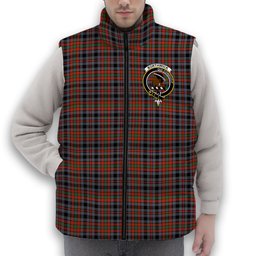 ScotsTee Shop Scottish Borthwick Ancient Crest Tartan Puffer Vest Winter White Duck Down Vest Sleeveless
