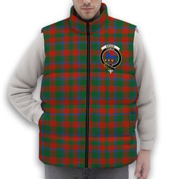 ScotsTee Shop Scottish Bruce Old Ancient Crest Tartan Puffer Vest Winter White Duck Down Vest Sleeveless
