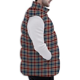 Tartan Puffer Vest Winter White Duck Down Vest Sleeveless