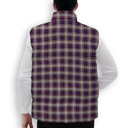 ScotsTee Shop Scottish Bruce of Kinnaird Dress (Dance) Crest Tartan Puffer Vest Winter White Duck Down Vest Sleeveless