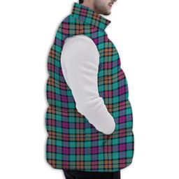 Tartan Puffer Vest Winter White Duck Down Vest Sleeveless