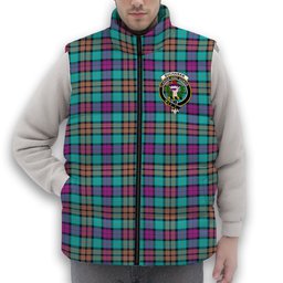 ScotsTee Shop Scottish Buchanan Inauguration Crest Tartan Puffer Vest Winter White Duck Down Vest Sleeveless
