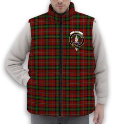 ScotsTee Shop Scottish Boyd Crest Tartan Puffer Vest Winter White Duck Down Vest Sleeveless