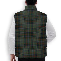 ScotsTee Shop Scottish Bisset Crest Tartan Puffer Vest Winter White Duck Down Vest Sleeveless