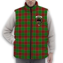 ScotsTee Shop Scottish Baxter Modern Crest Tartan Puffer Vest Winter White Duck Down Vest Sleeveless