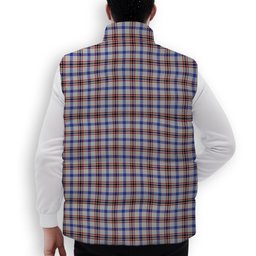 ScotsTee Shop Scottish Boswell Crest Tartan Puffer Vest Winter White Duck Down Vest Sleeveless