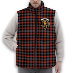 ScotsTee Shop Scottish Brown Ancient Crest Tartan Puffer Vest Winter White Duck Down Vest Sleeveless