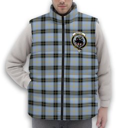 ScotsTee Shop Scottish Baxter of Balgavies Ancient Crest Tartan Puffer Vest Winter White Duck Down Vest Sleeveless