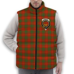 ScotsTee Shop Scottish Cameron Ancient Crest Tartan Puffer Vest Winter White Duck Down Vest Sleeveless