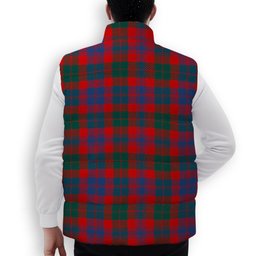 ScotsTee Shop Scottish Black Watch Pipe Band Modern Crest Tartan Puffer Vest Winter White Duck Down Vest Sleeveless