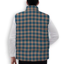 ScotsTee Shop Scottish Barclay Hunting #2 Modern Clan Crest Tartan Puffer Vest Winter White Duck Down Vest Sleeveless