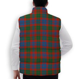 ScotsTee Shop Scottish Black Watch Pipe Band Ancient Crest Tartan Puffer Vest Winter White Duck Down Vest Sleeveless