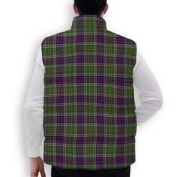 ScotsTee Shop Scottish Bowie Modern Crest Tartan Puffer Vest Winter White Duck Down Vest Sleeveless