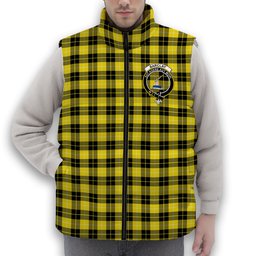 ScotsTee Shop Scottish Barclay Dress Modern Clan Crest Tartan Puffer Vest Winter White Duck Down Vest Sleeveless