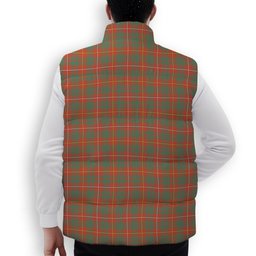ScotsTee Shop Scottish Bruce Ancient Crest Tartan Puffer Vest Winter White Duck Down Vest Sleeveless