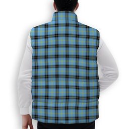 ScotsTee Shop Scottish Bell of the Borders Modern Crest Tartan Puffer Vest Winter White Duck Down Vest Sleeveless