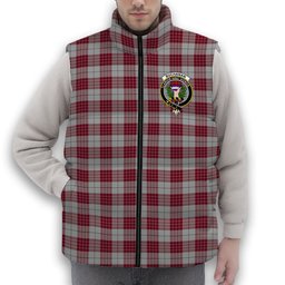 ScotsTee Shop Scottish Buchanan 1842 Crest Tartan Puffer Vest Winter White Duck Down Vest Sleeveless