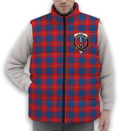 ScotsTee Shop Scottish Blane Crest Tartan Puffer Vest Winter White Duck Down Vest Sleeveless