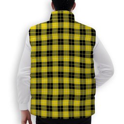 ScotsTee Shop Scottish Barclay Dress Modern Crest Tartan Puffer Vest Winter White Duck Down Vest Sleeveless