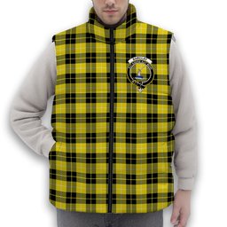 ScotsTee Shop Scottish Barclay Dress Modern Crest Tartan Puffer Vest Winter White Duck Down Vest Sleeveless