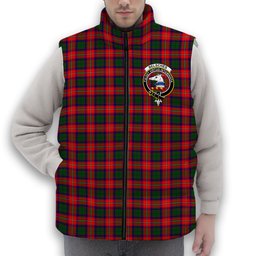 ScotsTee Shop Scottish Belsches Crest Tartan Puffer Vest Winter White Duck Down Vest Sleeveless