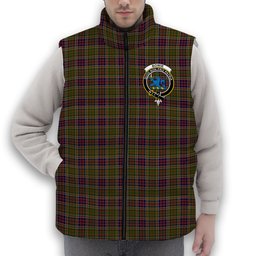 ScotsTee Shop Scottish Bowie Dalgety Crest Tartan Puffer Vest Winter White Duck Down Vest Sleeveless